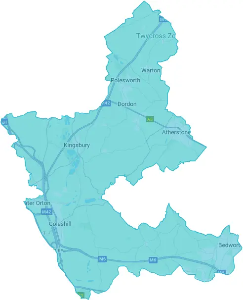 North Warwickshire and Bedworth Map