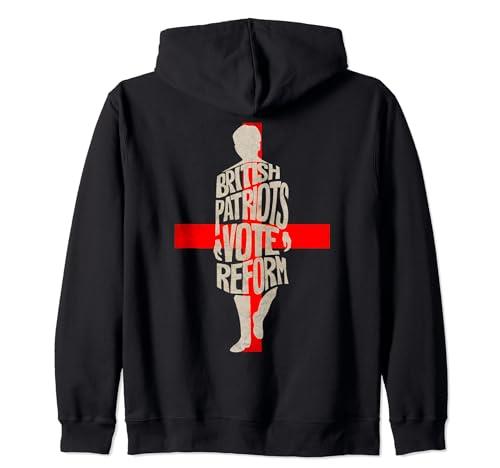 British Patriots Vote Reform St George UK Political Graphics Zip Hoodie