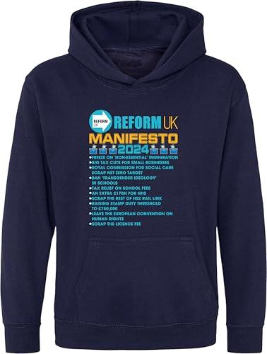 Reform UK Hoodie, Reform UK Manifesto hoodie, UK Elections 2024 hoodie, Support Reform UK hoodie, Vote for Reform UK hoodie, Elections Campaign hoodie, Support Nigel Farage hood top Navy