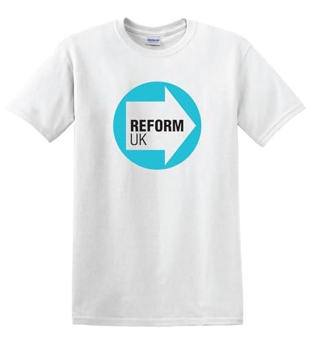 Reform UK Lets Make Britain Great Again Political Farage Tice t-Shirt White