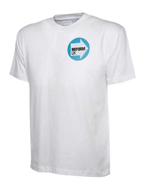 Reform UK T Shirt with Embroidered logo