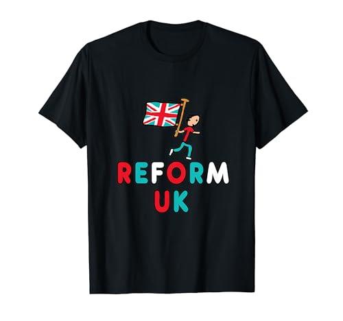 Reform UK T-Shirt, Man running with GB flag