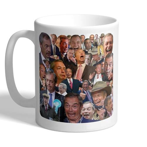 I Love Mugs - The Many Faces of Nigel Farage - Funny Reform Politics Mug, Ceramic, 11fl.oz.