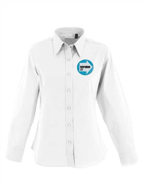 Reform UK Long Sleeve Ladies Blouse with Embroidered logo