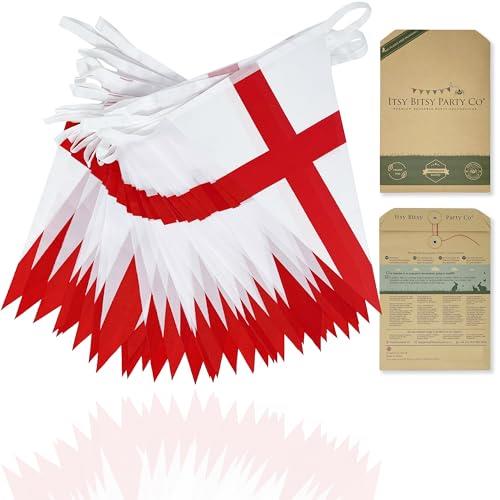 Premium Reusable England Bunting - Bunting Flags, Bunting Outdoor Waterproof (46ft, 42 England Flags)