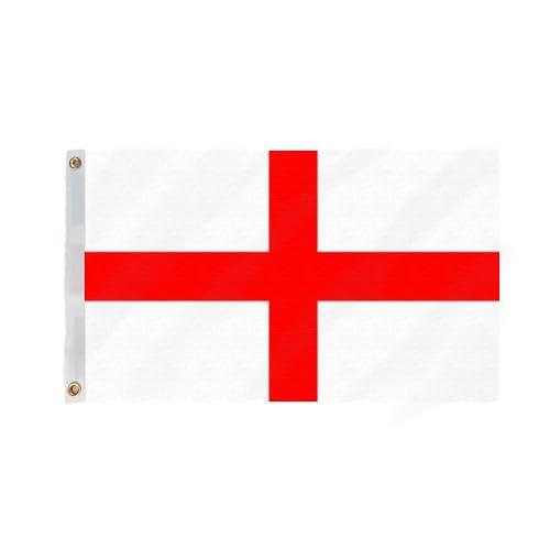 England St George Flag 5ft x 3ft - 75 Denier - Double Stiched Hem - 100% Woven Polyester