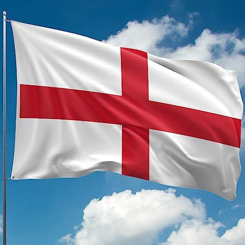 England Flag - English St Georges Cross Flag - Double Seam - 2 brass eyelets, large 5ft x 3ft