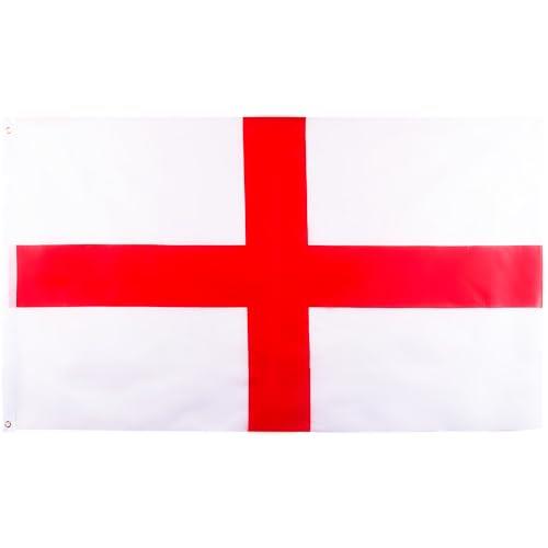 Large England Flag St Georges Flag, 5x3ft Big England St Georges Cross Flag with Eyelets