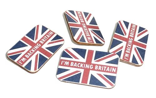 I'M BACKING BRITAIN wooden badges British Brexit badge | Pack of 4