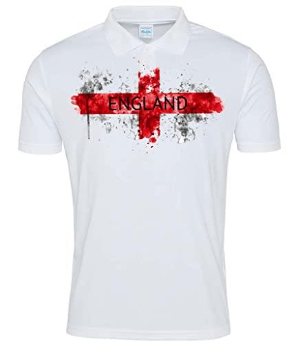 England Football Supporters Polo World Cup St Georges Day England Flag (Small) White