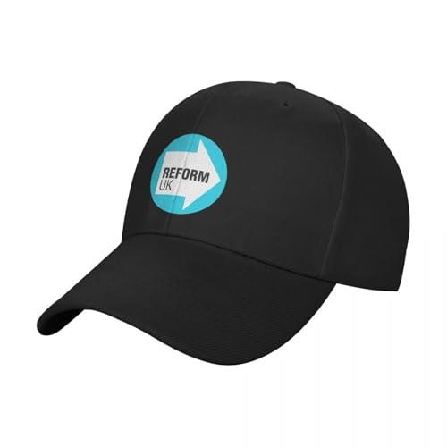 Reform UK Baseball Cap Snap Back Hat Black Summer hat