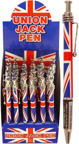 Pack of 12 Union Jack Ballpoint Pens Souvenir or Collectable pens