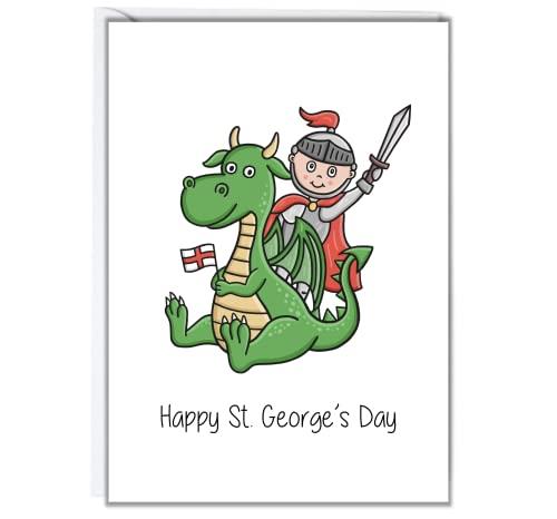 Happy Saint Georges Day Card - St Georges Day - Dragon/ Knight