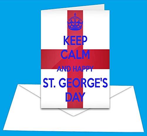 Keep Calm and Happy St Georges Day - A5 Greetings Card