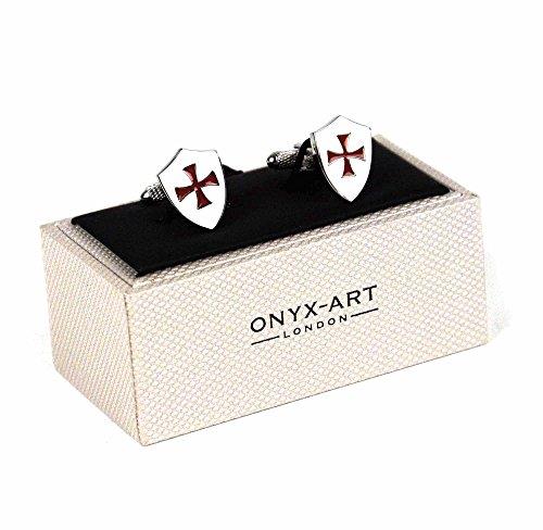 Cufflinks - Crusader Knights Templar Shield St. Georges Cross