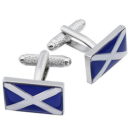 Scottish Flag Cufflinks - Flag of Scotland St Andrews Cross Cufflinks In Onyx Art Box