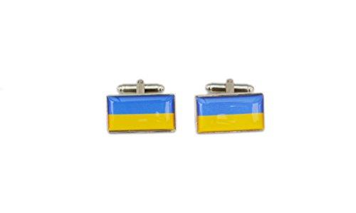 Ukraine Flag Cufflinks, Great novelty Gifts - free organza gift pouch