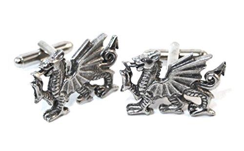 Welsh Dragon Cufflinks Handmade In English Pewter, Gift Boxed