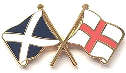 Scotland and England Friendship Flags Pin Badge - Long lasting hand crafted 'fired enamel' surface design