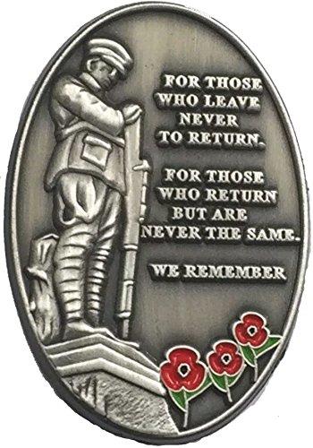 Badges For Those Who Leave Never Return Soldier Red Flower Pin