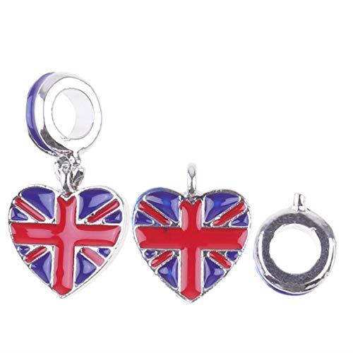 10pcs Union Jack Flag Charms – British Flag UK Beads for Queen's Jubilee 2022 – Patriotic Jewelry Pendants