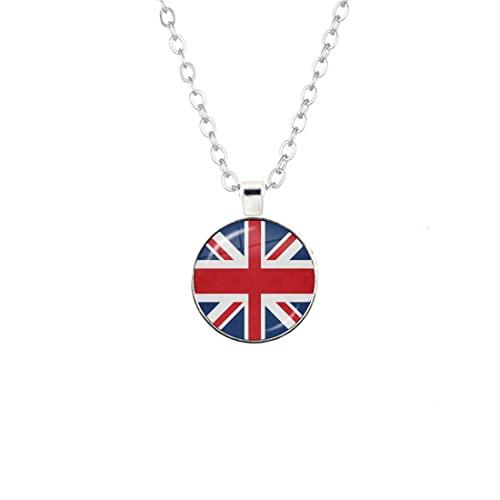 Union Jack Flag Necklace – Platinum Jubilee 70th Anniversary Heart-Shaped Pendant – Decorative British Flag Necklace