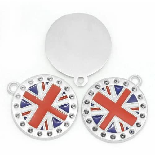 Set of 6 Round Union Jack Charm British Flag Charm