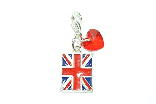 British Flag/Union Jack Clip-On Charm – Handmade with Red Gift Bag