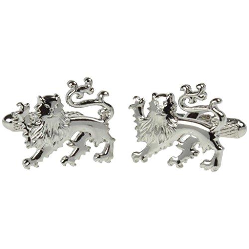 British Lions Cufflinks – Silver-Toned England Lion Design for Men – Presented in a London Cufflink Gift Box