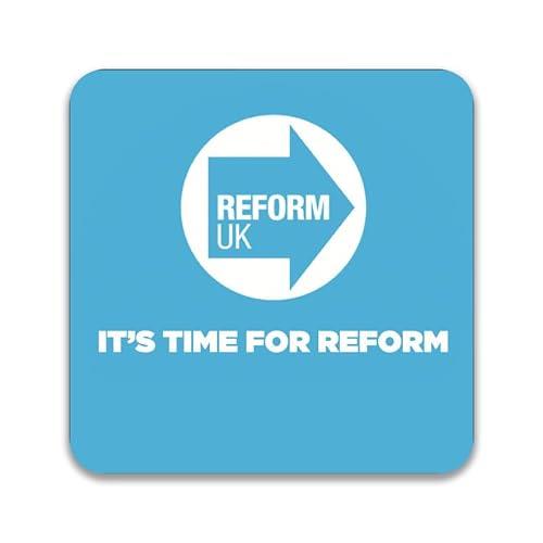 Election 2024 Reform Party Logo Stickers – Pack of 10 Square Stickers – 55mm x 55mm