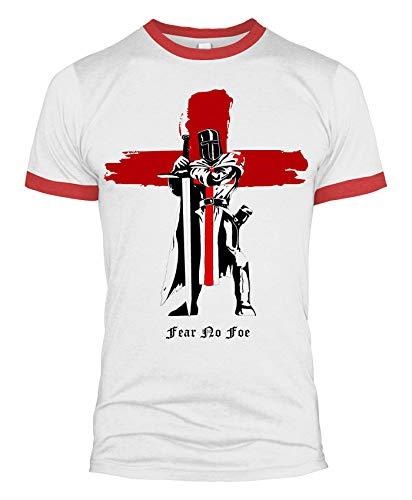 St Georges Day T-Shirt - England T Shirt with English Flag and Knights Templar for Men - Saint George Patriotic Graphic Tee