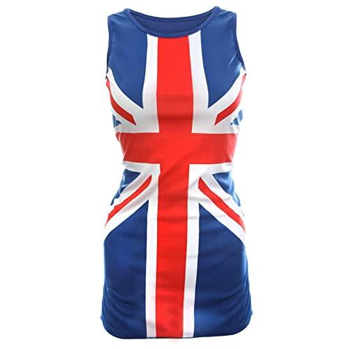 Ladies Union Jack Dress – X-Large - Red, White and Blue Union Jack Flag Classic Dress – 90s Music Icons, VE Day, Fancy Dress