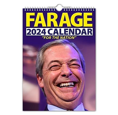 Nigel Farage 2024 Wall Calendar – Funny and Quirky Gift Idea for Christmas, Birthdays, Secret Santa, and Office Presents