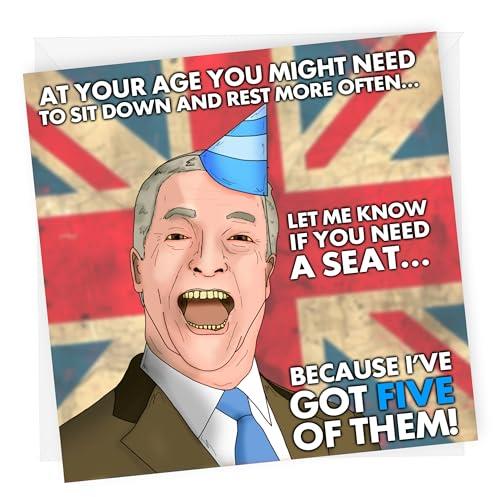 Nigel Farage Birthday Card, Funny Political Birthday Cards, Cards for Him, for Her, for Dad, for Mum, Funny Birthday Cards for Men, UK Politics, General Election, Brexit