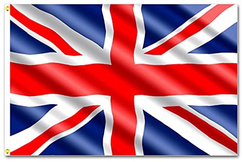 Union Jack Flags – 5ft x 3ft UK Flags with Eyelets – Perfect for Coronation Decorations