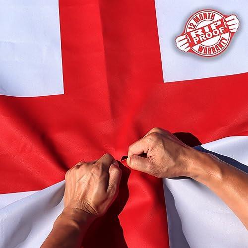 Rip-Proof Double-Sided 3-Ply England Flag – 3x5 Foot – Vivid Color, Canvas Header, and Wrinkle-Resistant – The Strongest, Longest Lasting English National Flag