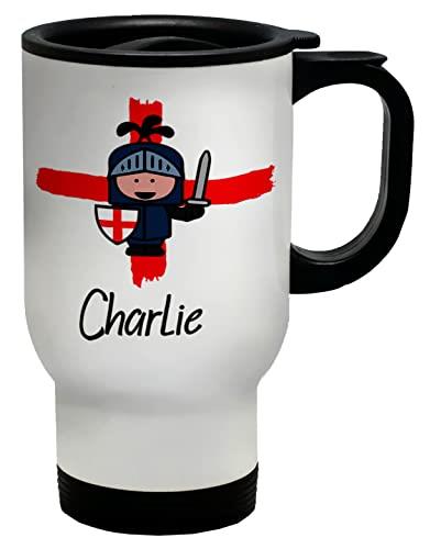 Personalized St. George's Day Travel Mug - Knight & England Flag