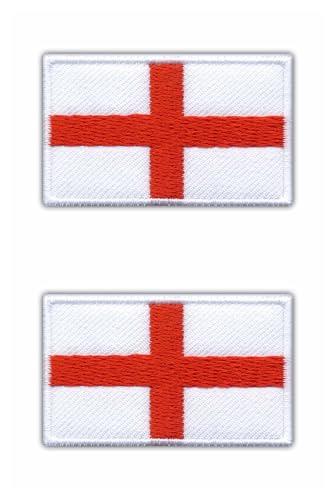 Set of Two - Flag of England - Sew-on - Embroidered Patch/Badge/Emblem