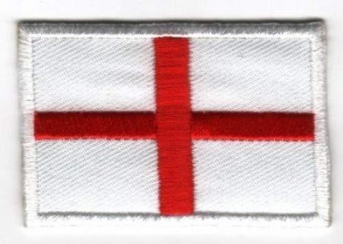 England Flag Patch - Sew-On/Iron-On St. George Embroidered Badge (70mm x 50mm)