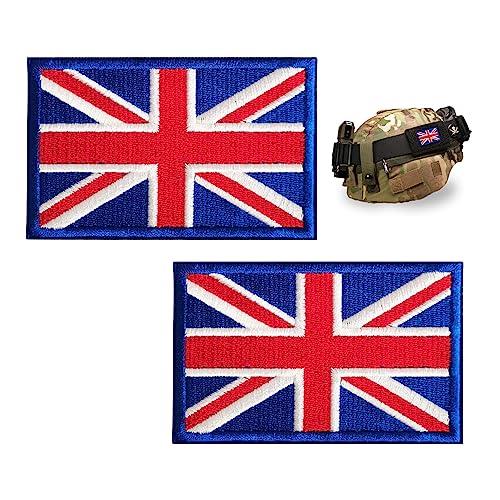 2 Piece Union Jack Tactical Patch - Embroidered UK British Flag for Outdoor Gear & Clothing