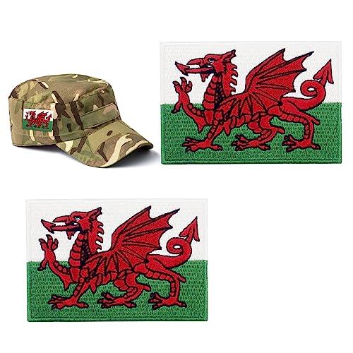 2 pcs Embroidered Wales Flag Patches - Personalized Sew