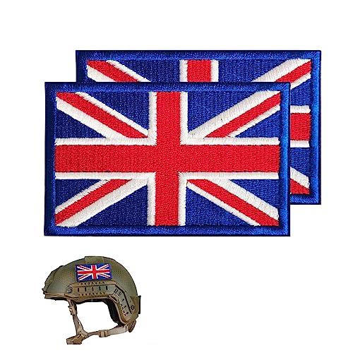 2pcs Tactical Union Jack Embroidered Flag Patches - 8 x 5cm