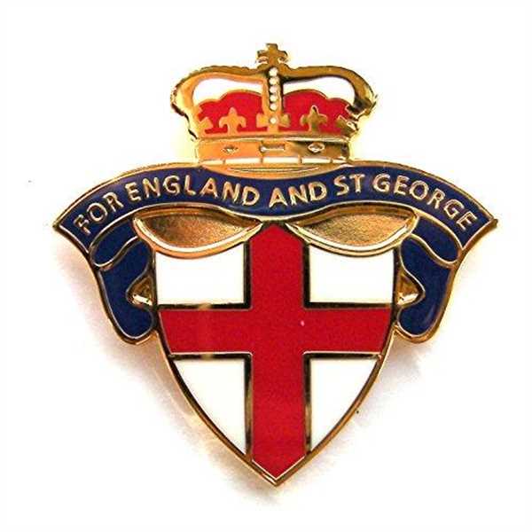 "For England and St George" Patriotic Enamel Pin Badge - Blue Version