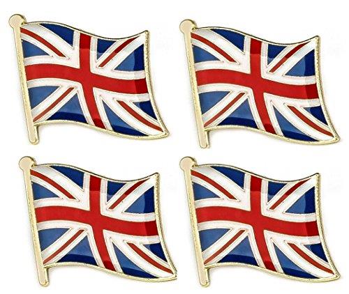 Set of 4 x Union Jack Badge Flag of United Kingdom Pin Badges