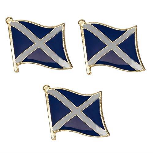 Scotland Saltire Flag Lapel Pins - 3 Pack Scottish St Andrews Badge