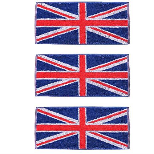 Set of 3 Union Jack Bar Towels - 100% Cotton, 50x23 cm, Pub & Home Use