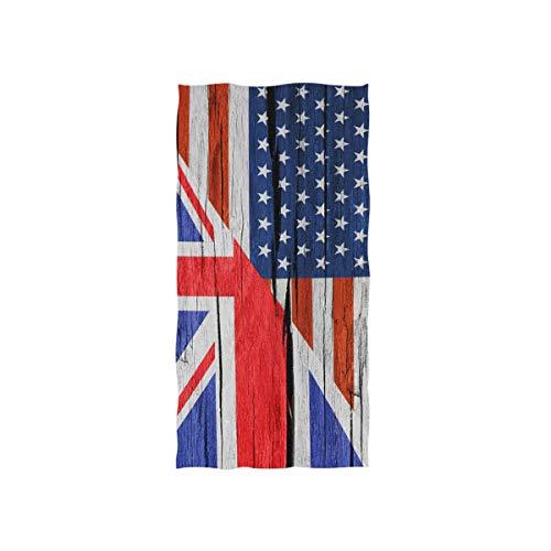 USA Flag & English Decorative Hand Towels for Bathroom, Gym, & Hotel