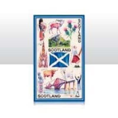 Scottish Tea Towel Souvenir Gift Scotland Saltire Flag Stag Bagpiper Landmarks