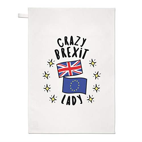 Crazy Brexit Lady Tea Towel Dish Cloth