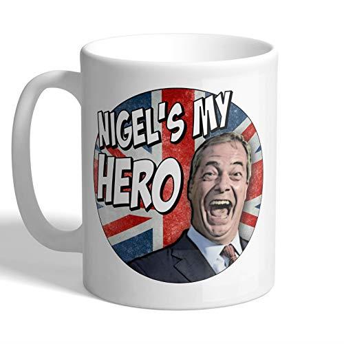 I Love Mugs - Nigel's My Hero - Nigel Farage - UKIP Mug, Ceramic, 11fl.oz